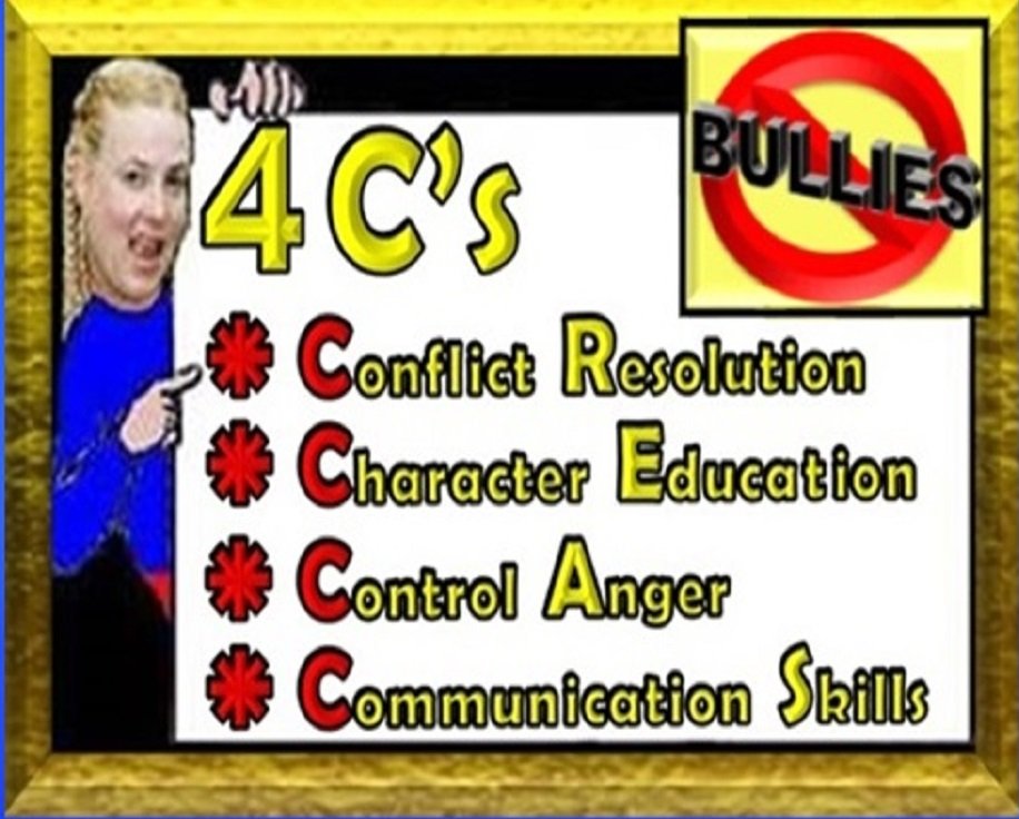 4 C's: Conflict Resolution, Character Education, Control Anger, & Communication Skills