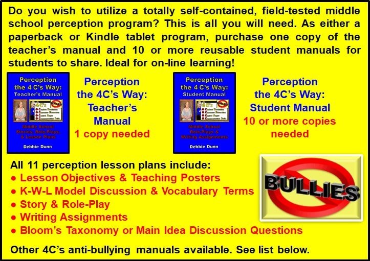 Description of how to set up a self-contained, field-tested middle school perception program