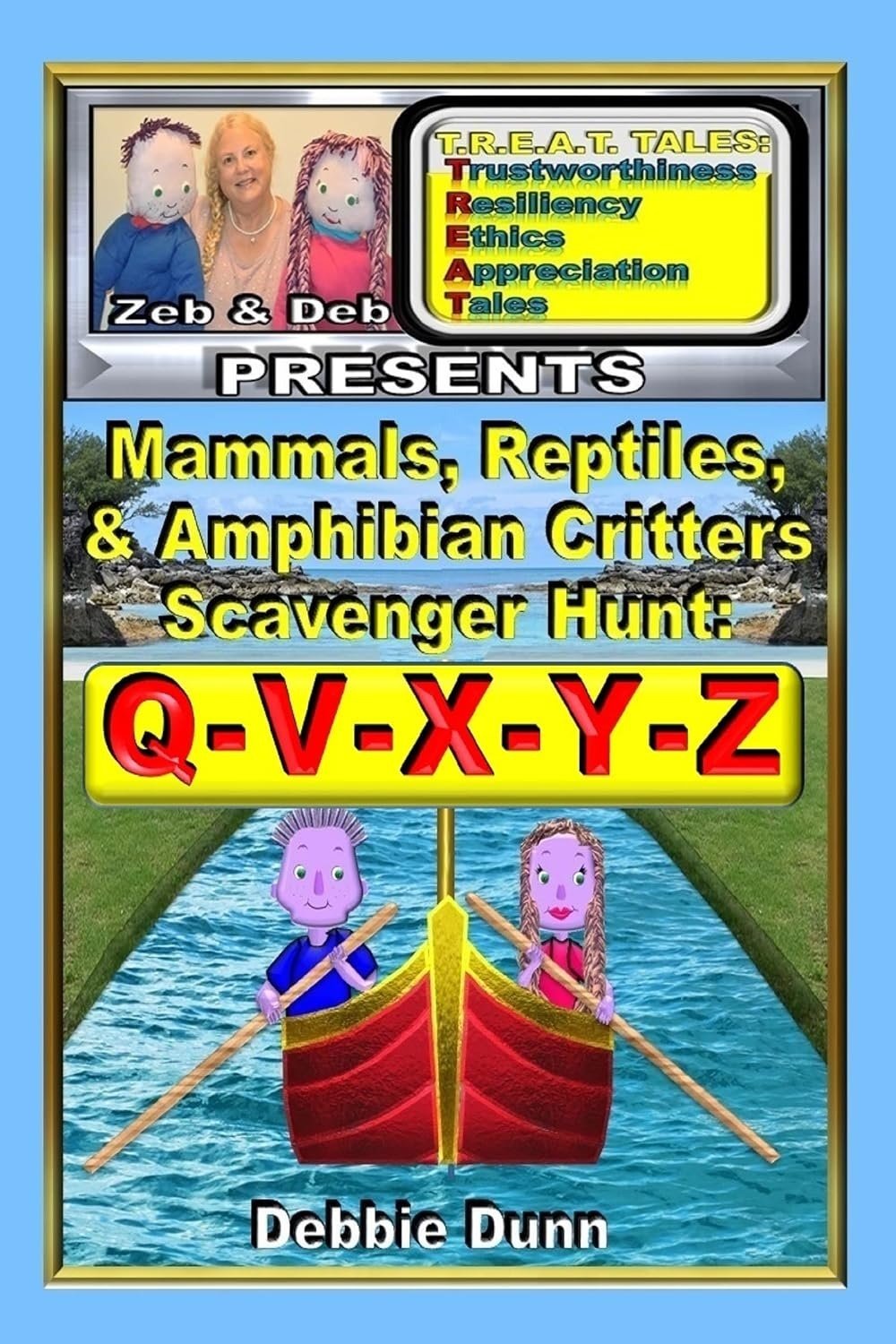 Book cover for Mammals, Reptiles, & Amphibians Critters Scavenger Hunt for Letters Q-V-X-Y-Z